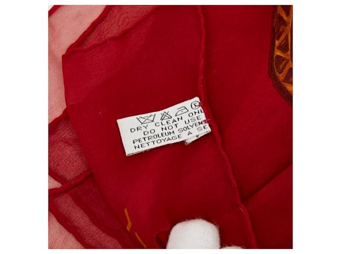 Sciarpa grande in seta stampata Chanel Rosso - vista 5
