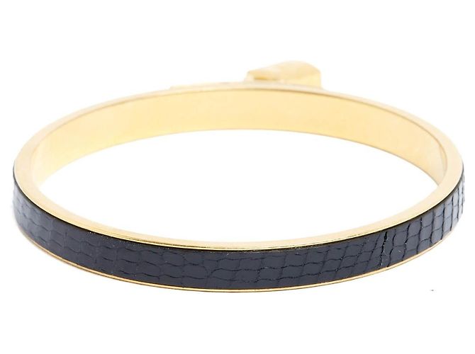 Hermès Bracciale Kelly Pelle Nera Metallo Dorato Nero D'oro - vista 3