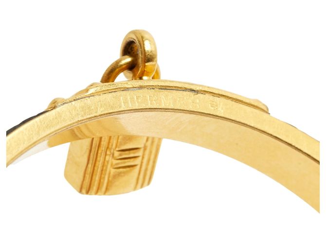 Hermès Bracciale Kelly Pelle Nera Metallo Dorato Nero D'oro - vista 5