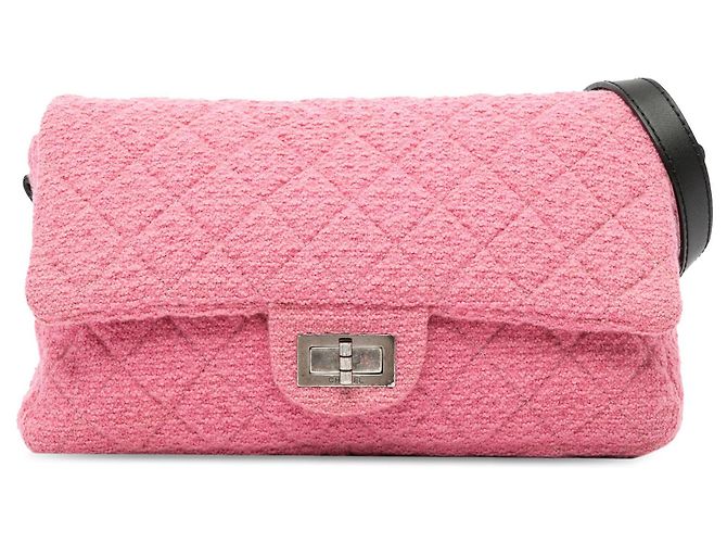 Borsa a tracolla Chanel Pink Tweed Mademoiselle Lock 2009 - vista 2