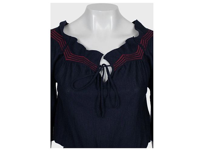 Camicetta in cashmere e seta a righe blu Christian Dior - IT40/S usato - vista 4