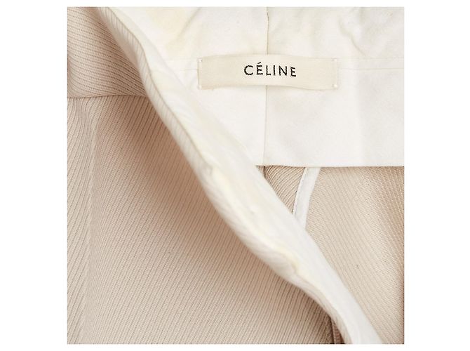 Céline Pantalones Rectos de Lana Phoebe Philo Beige - vista 3