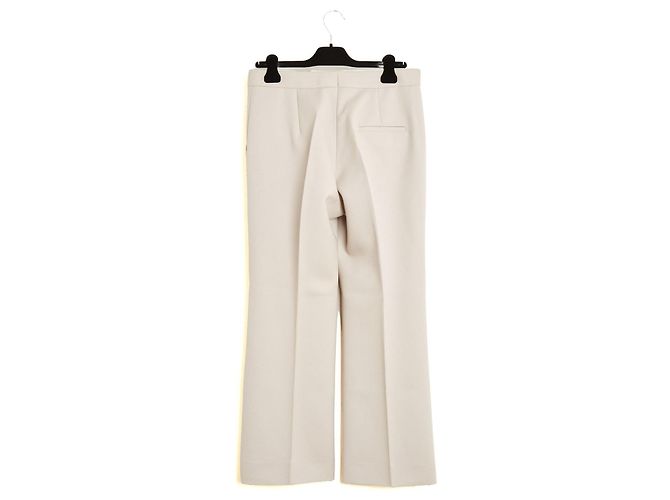 Céline Pantalones Rectos de Lana Phoebe Philo Beige - vista 4