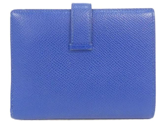 Cartera compacta Hermès Bearn en piel Epsom azul - vista 2