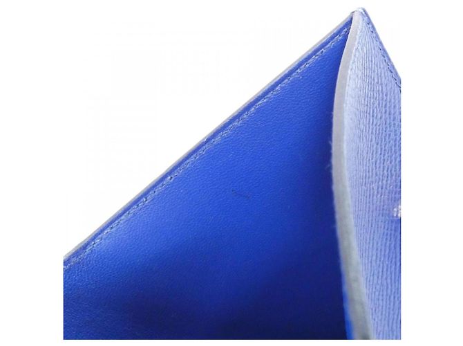 Cartera compacta Hermès Bearn en piel Epsom azul - vista 9