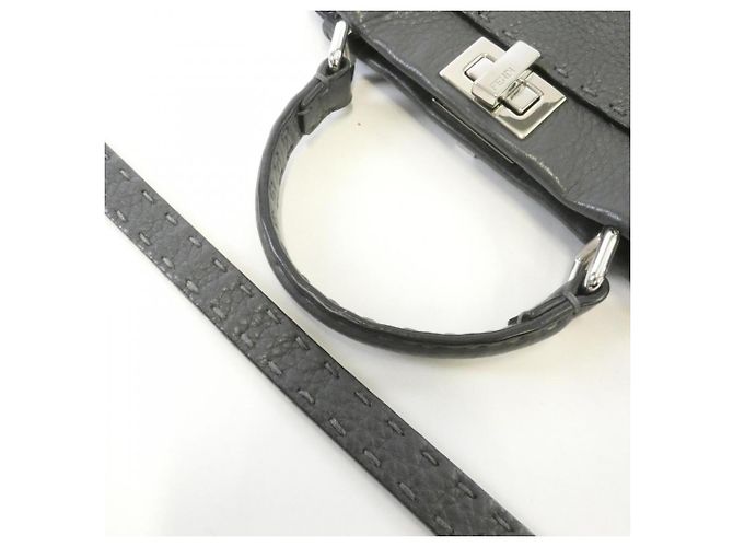 Mini borsa a mano Fendi Selleria Peekaboo Marrone - vista 4