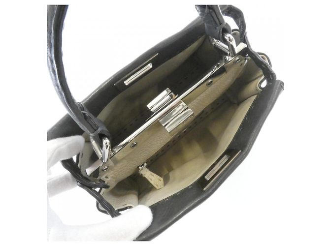 Mini borsa a mano Fendi Selleria Peekaboo Marrone - vista 7
