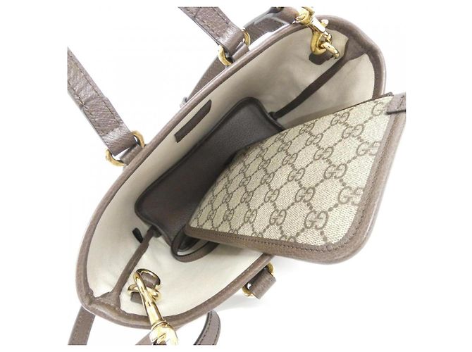 Borsa Gucci Ophidia in beige e marrone - vista 7