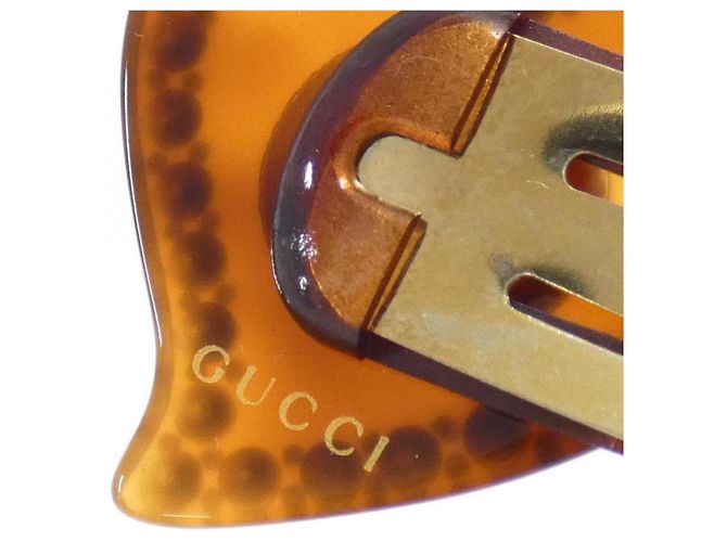 Clip per capelli Gucci marrone rosa oro D'oro - vista 3