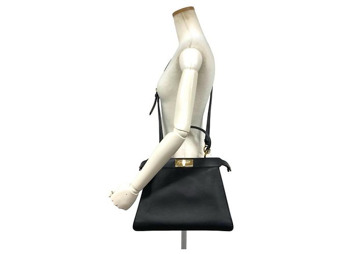 Borsa Fendi Peekaboo IseeU Medium Nero - vista 8