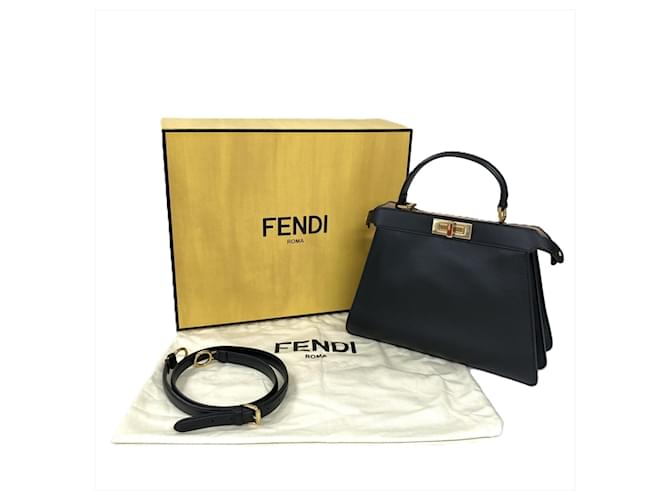 Borsa Fendi Peekaboo IseeU Medium Nero - vista 9