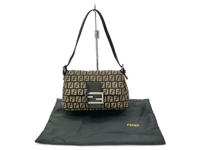 Borsa a tracolla a secchiello Fendi Zucchino Mini Mamma Marrone - vista 12