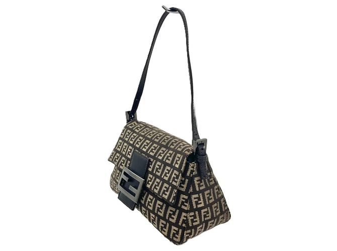 Borsa a tracolla a secchiello Fendi Zucchino Mini Mamma Marrone - vista 2