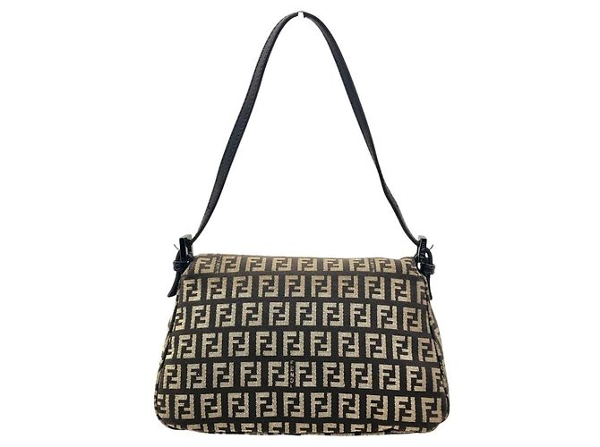 Borsa a tracolla a secchiello Fendi Zucchino Mini Mamma Marrone - vista 3