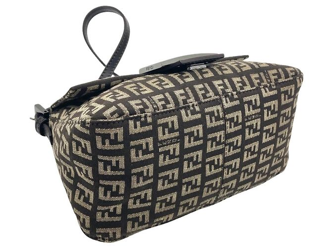 Borsa a tracolla a secchiello Fendi Zucchino Mini Mamma Marrone - vista 4