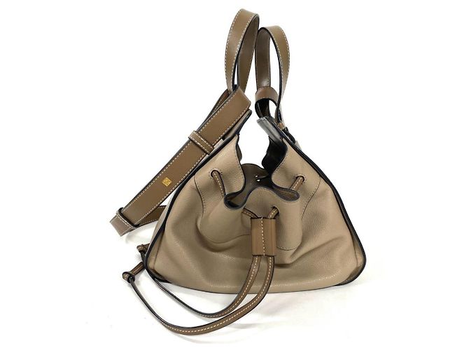 Piccola borsa a mano con coulisse Loewe Hammock Marrone - vista 2
