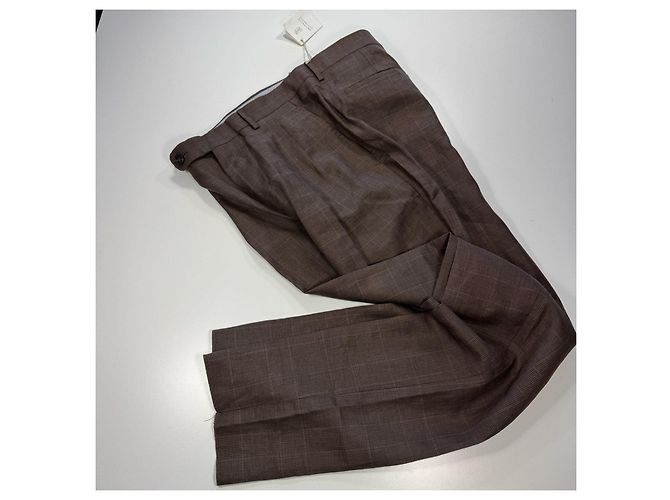 Brunello Cucinelli Braune Wollhose mit mittlerer Leibhöhe IT50 - Ansicht 12