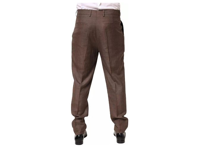 Brunello Cucinelli Braune Wollhose mit mittlerer Leibhöhe IT50 - Ansicht 3