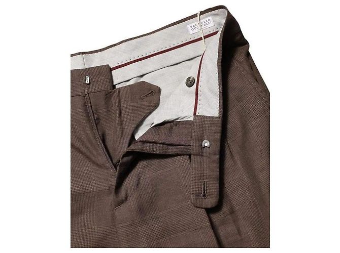 Brunello Cucinelli Braune Wollhose mit mittlerer Leibhöhe IT50 - Ansicht 6