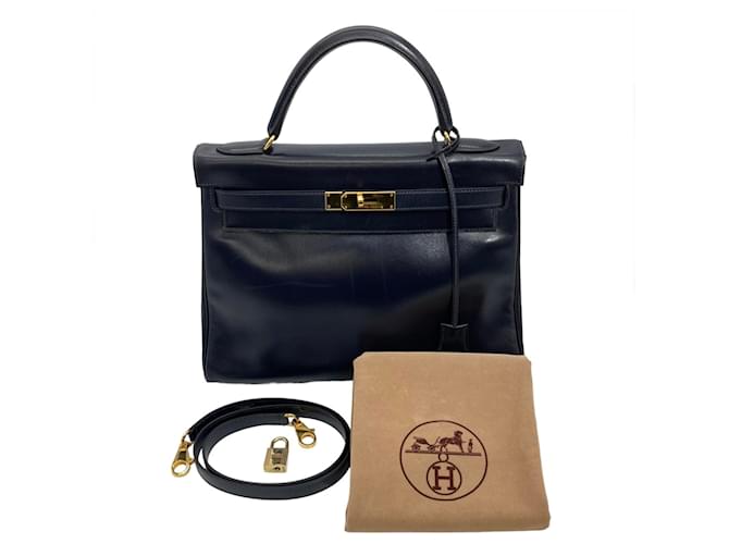 Hermès Borsa Hermes Kelly 32 Blu navy - vista 10