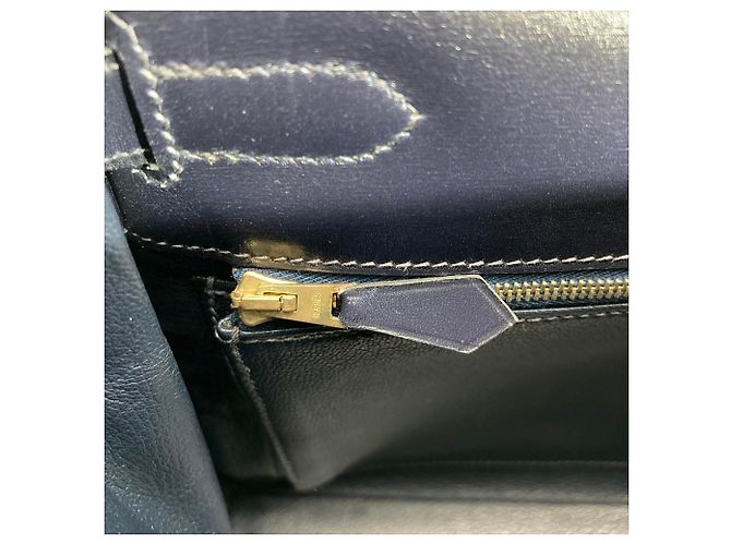 Hermès Borsa Hermes Kelly 32 Blu navy - vista 13
