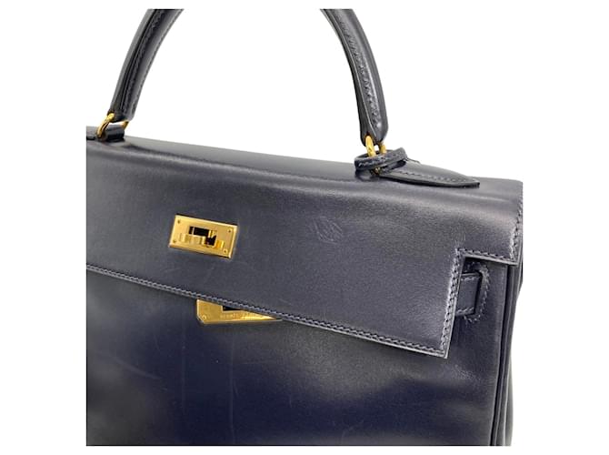 Hermès Borsa Hermes Kelly 32 Blu navy - vista 5