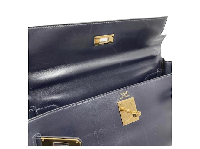 Hermès Borsa Hermes Kelly 32 Blu navy - vista 6