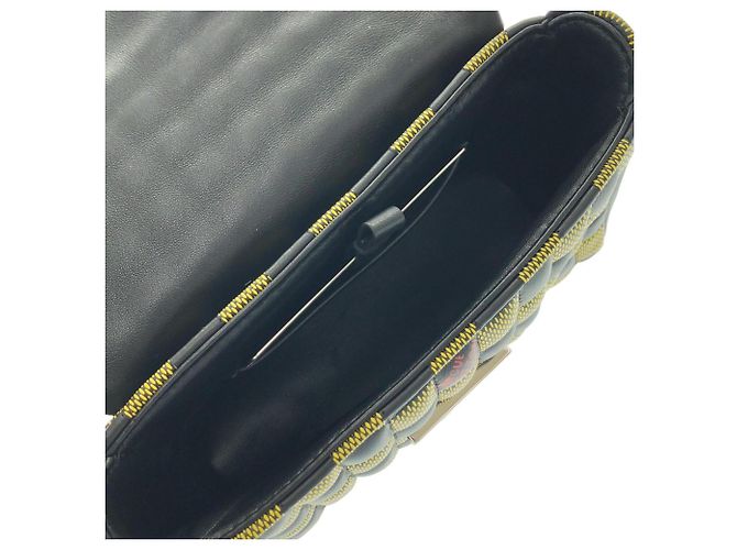 Borsa a Spalla Louis Vuitton Damier Twist BB Nero Giallo - vista 7