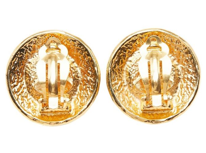 Timeless Chanel Gripoix Vintage Logo runde Ohrringe Grün - Ansicht 3