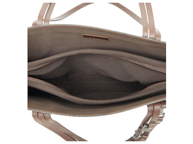 Borsa Tote Chanel Vintage Logo Triple Handle Marrone - vista 10