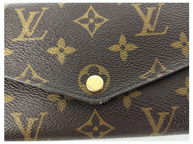 Portafoglio Sarah in Canvas Louis Vuitton Marrone - vista 4