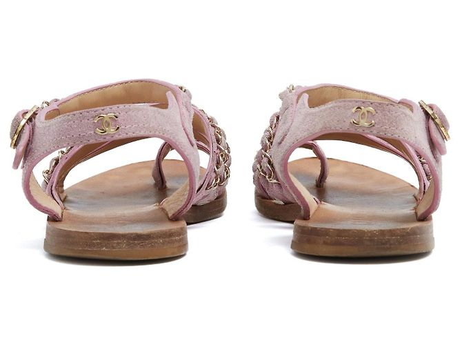 Chanel Timeless Sandalen Rosa Wildleder Pink - Ansicht 4