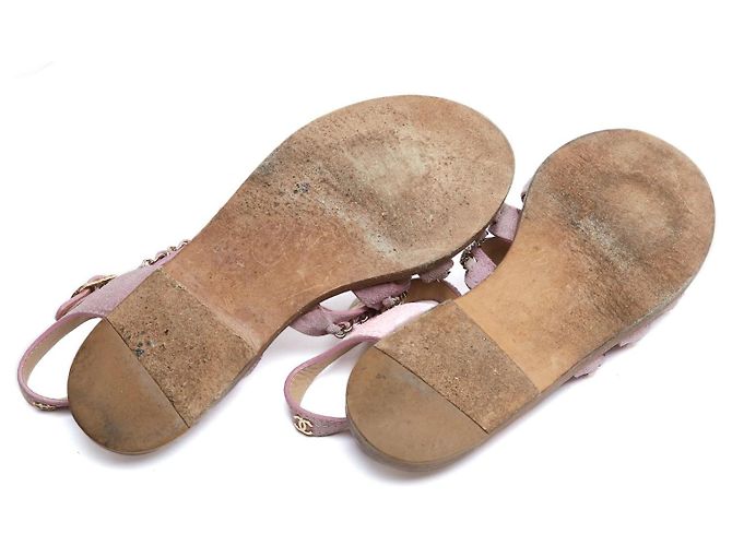Chanel Timeless Sandalen Rosa Wildleder Pink - Ansicht 5
