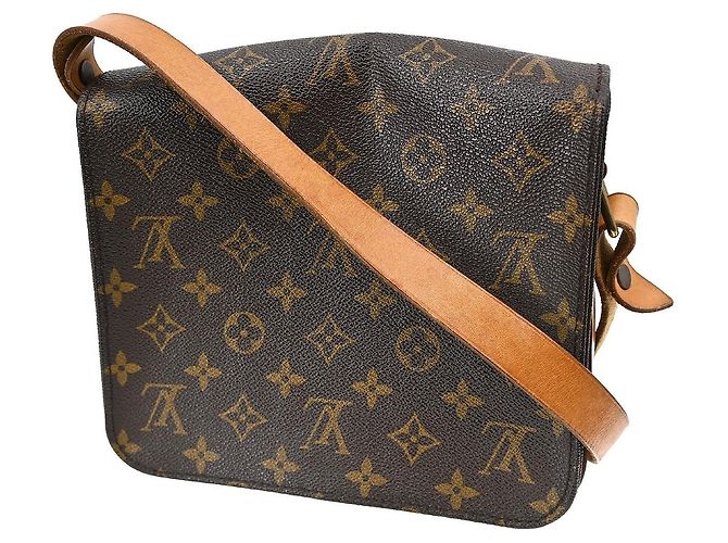 Borsa Louis Vuitton Cartouchiere Monogram Canvas MM Marrone - vista 2