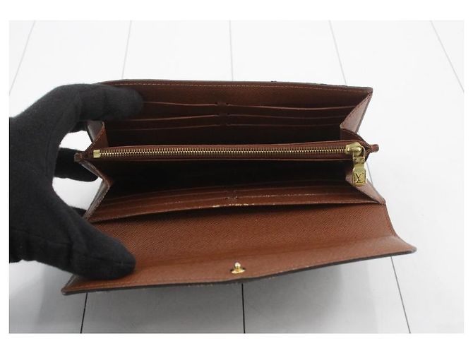 Louis Vuitton Portefeuille Sarah Monogram Canvas Castaño - vista 4