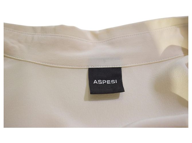 Aspesi Sheer Silk Gathered Back Blouse - Cream - view 4