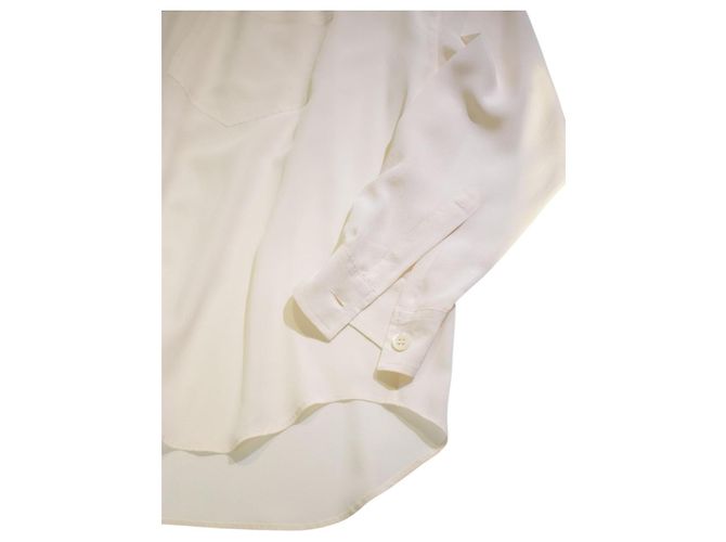 Aspesi Sheer Silk Gathered Back Blouse - Cream - view 5