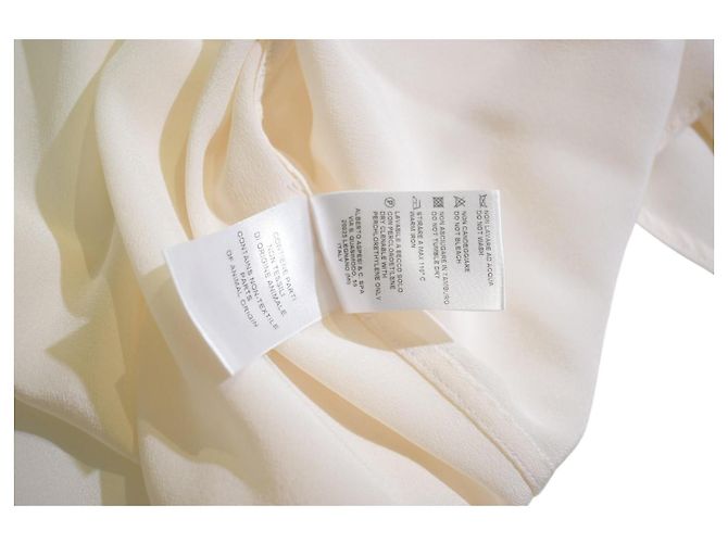 Aspesi Sheer Silk Gathered Back Blouse - Cream - view 6