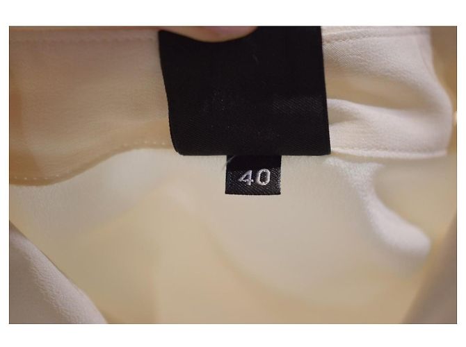 Aspesi Sheer Silk Gathered Back Blouse - Cream - view 8
