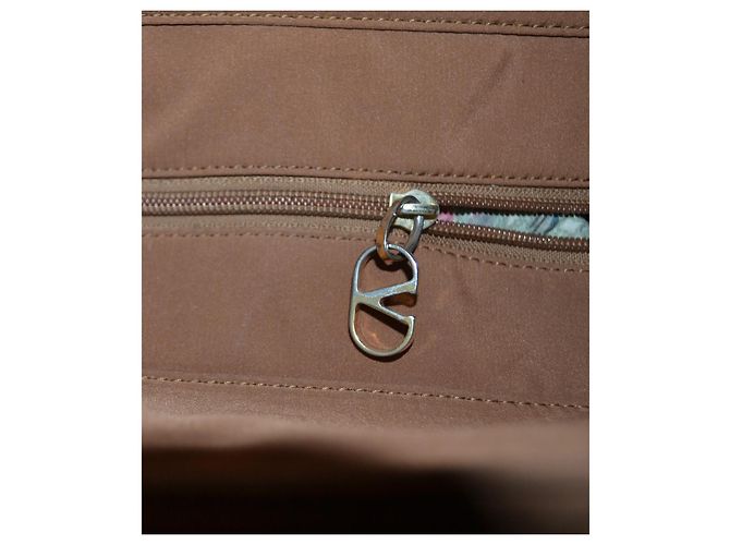 Bolso de hombro Valentino Garavani en nylon marrón Castaño - vista 8