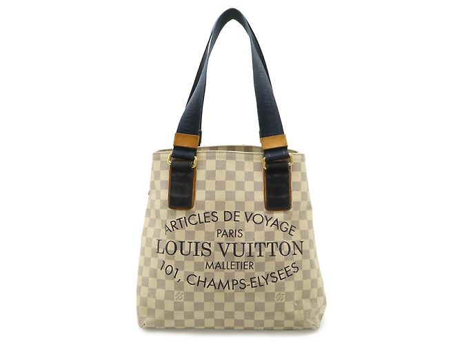 Louis Vuitton Damier Azur Plan Soleil Cabas PM Tote Bag Crudo - vista 2