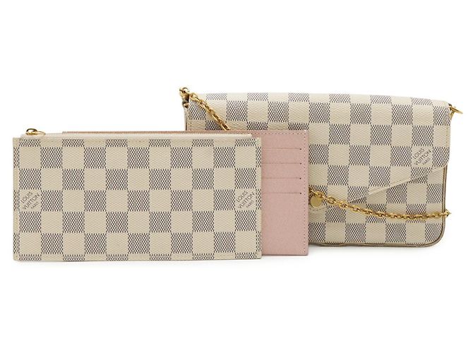Pochette Félicie Borsa a tracolla Pochette Felicie Damier Azur Louis Vuitton Crudo - vista 2