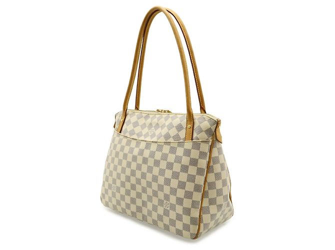 Borsa a tracolla tote Louis Vuitton Damier Azur Figeri PM Crudo - vista 3