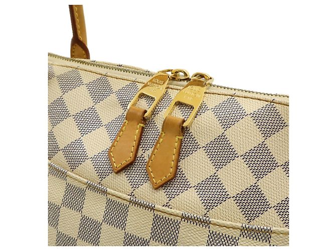 Borsa a tracolla tote Louis Vuitton Damier Azur Figeri PM Crudo - vista 6