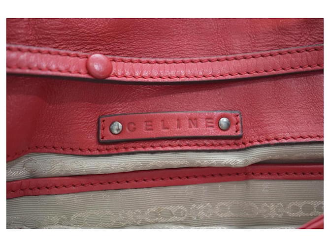 Céline Celine Borsa Tracolla Pelle Smock Rossa Rosso - vista 15