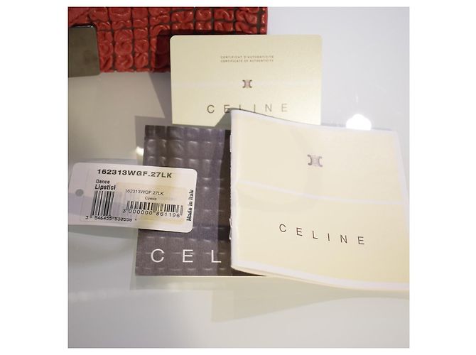 Céline Celine Borsa Tracolla Pelle Smock Rossa Rosso - vista 3