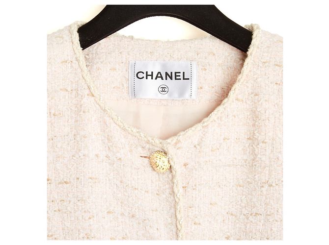 Chanel 2010 Veste Tweed Coton Rose Pâle - vue 2