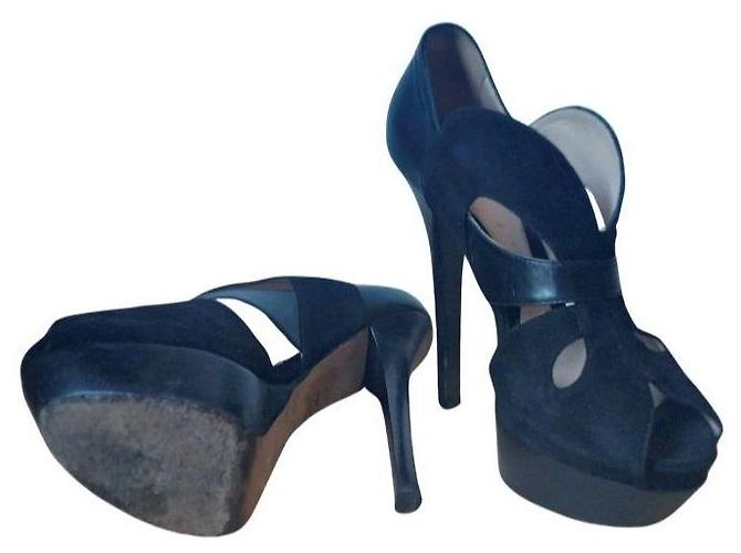 Fendi Plateauschuhe aus schwarzem Wildleder - Ansicht 6
