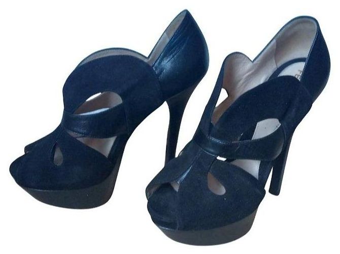Fendi Plateauschuhe aus schwarzem Wildleder - Ansicht 7
