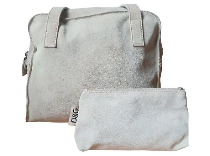 Dolce & Gabbana Borsa a tracolla in pelle scamosciata beige - vista 3
